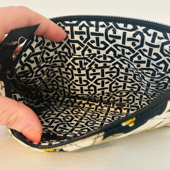 Vera Bradley Ultimate Wristlet Push Lock Wallet Quilted Sunflower Yellow Black - Picture 6 of 8
